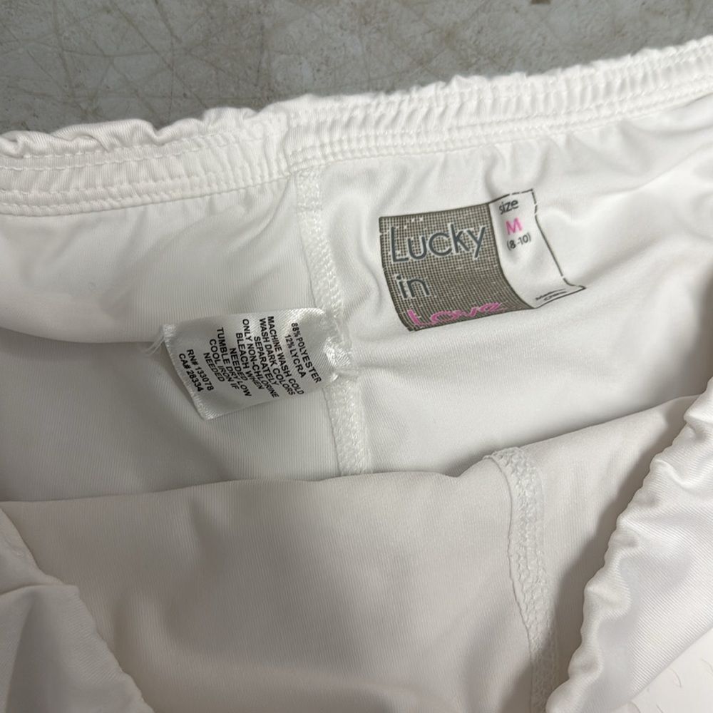 Lucky in Love White Blue Neon Athletic Skirt Like NEW Size Medium 💙 - Picture 4 of 5